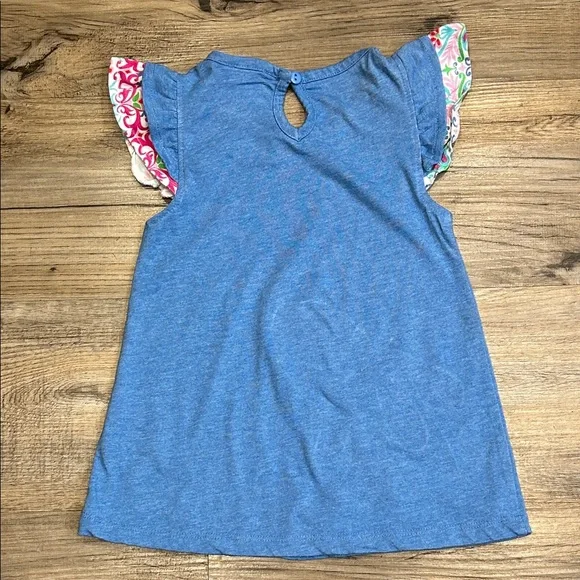 Jumping Fences Blue Top with Rabbit Appliqué - Picture 7 of 8